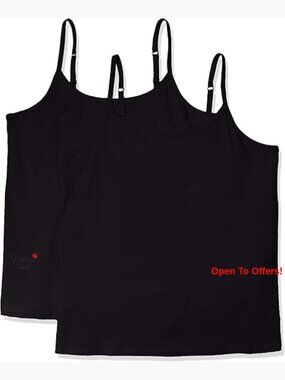 Plus Size 2-Pack Camisole, Jersey Cotton Blend, Adjustable Straps